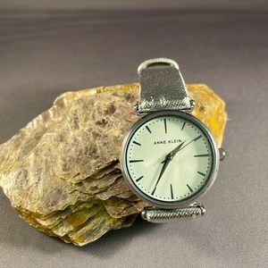 Anne Kline Watch. Silver With Silver Band. Stainless Steel Back. Water Resistant